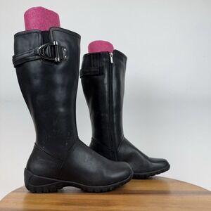 Womens Spring Step Albany Black Faux Leather Casual Comfort‎ Tall Boots Size 37